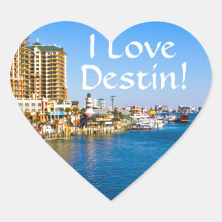 I Liebe Destin Florida Heart Shaped Stickers