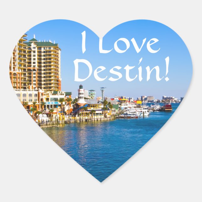 I Liebe Destin Florida Heart Shaped Stickers (Vorderseite)