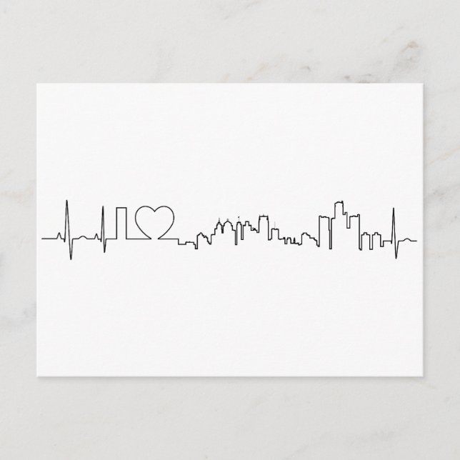 I Liebe Detroit in einer außerordentlichen ecg Art Postkarte (Vorderseite)