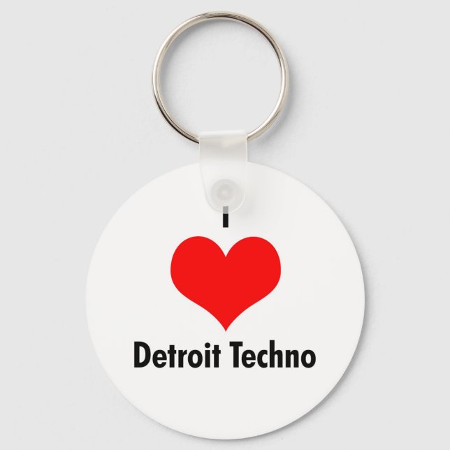 I Liebe Detroit Techno Schlüsselanhänger (Vorderseite)