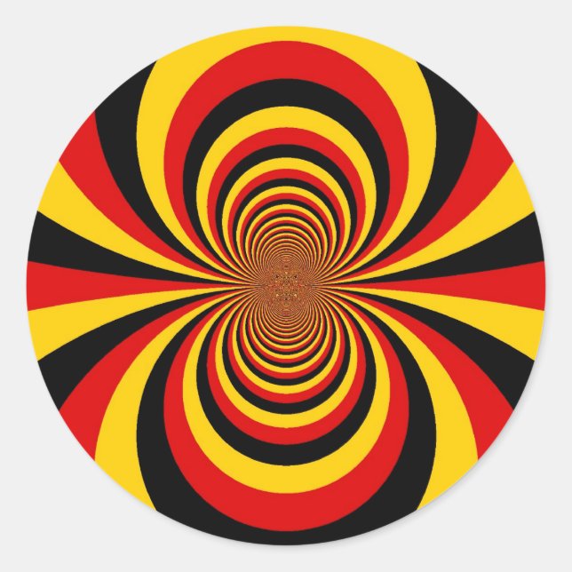 I Liebe Deutsche Druckgrafik Runder Aufkleber (Vorderseite)