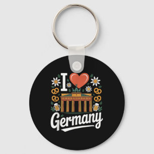 I Liebe Deutschland Bratwurst Bretzel Beer Schlüsselanhänger
