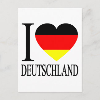 I Liebe Deutschland Deutsches Flaggenherz Postkarte