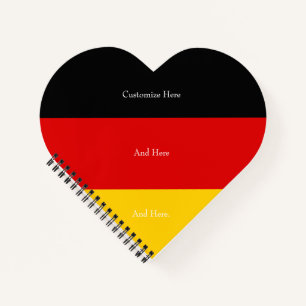I Liebe Deutschland Schwarze Goldflagge Personalis Notizbuch