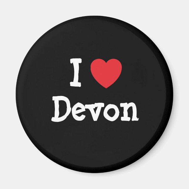 I Liebe Devon Herzbrauch personalisiert Magnet (Vorne)
