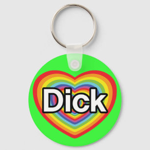 I Liebe Dick: Regenbogenherz Schlüsselanhänger