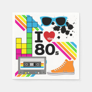 I Liebe die 80er Papierservietten