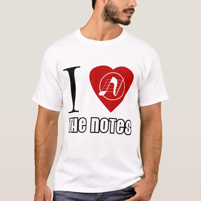 I Liebe die Anmerkungen T-Shirt (Vorderseite)