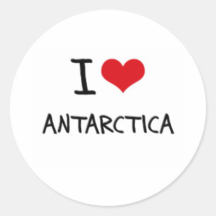 I Liebe die Antarktis Runder Aufkleber