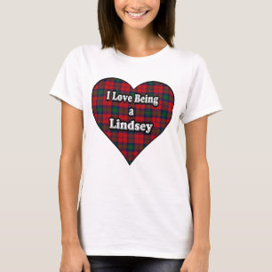 I Liebe, die ein Lindsey Clan-LindsayTartan ist T-Shirt