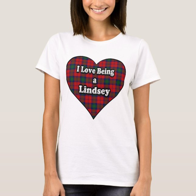 I Liebe, die ein Lindsey Clan-LindsayTartan ist T-Shirt (Vorderseite)