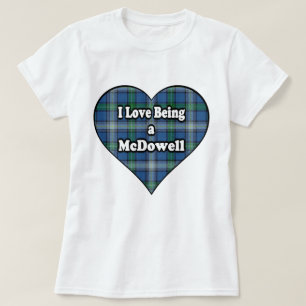 I Liebe, die ein McDowell ClanTartan ist T-Shirt