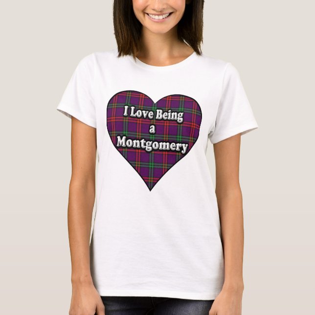I Liebe, die ein Montgomery-Clan-MontgomeryTartan T-Shirt (Vorderseite)