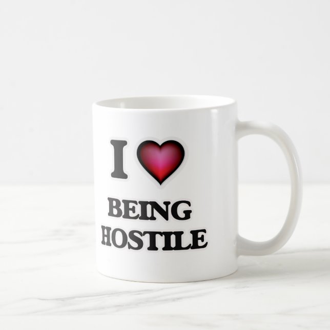 I Liebe, die feindlich ist Tasse (Rechts)