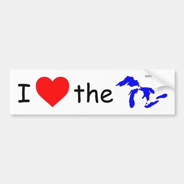 I Liebe die Great Lakes Autoaufkleber (Vorne)