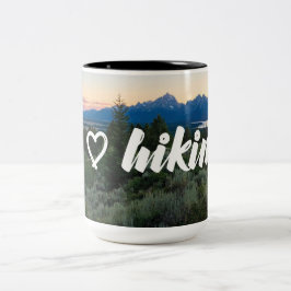 I Liebe, die Kaffee-Tasse wandert Zweifarbige Tasse