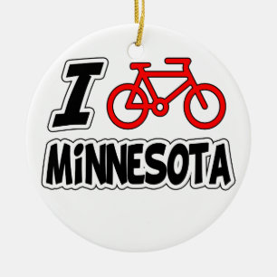 I Liebe, die Minnesota radfährt Keramikornament