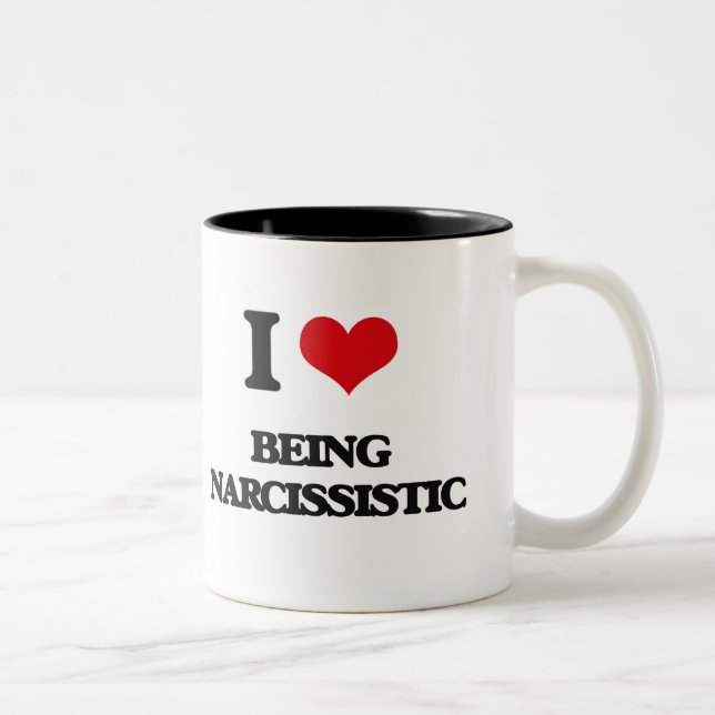 I Liebe, die narzisstisch ist Zweifarbige Tasse (Rechts)