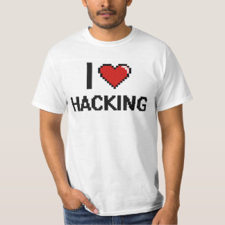 I Liebe, die Retro Entwurf Digital zerhackt T-Shirt