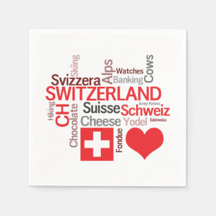 I Liebe die Schweiz - Schweizer Lieblingssachen Serviette