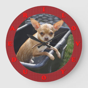 I Liebe, die Sie lieben Große Wanduhr