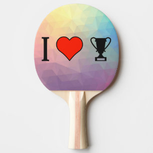 I Liebe, die Trophäen erhält Tischtennis Schläger