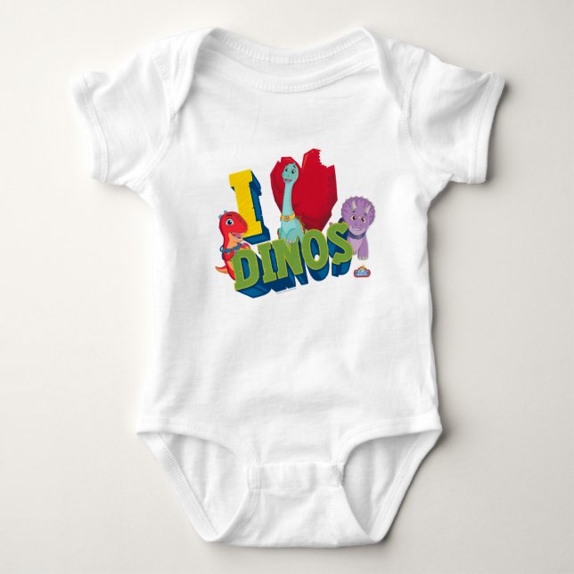 I Liebe Dinos | Dino Ranch Baby Strampler (Vorderseite)