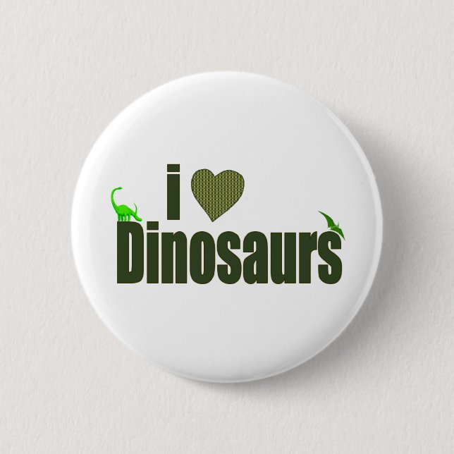 I Liebe-Dinosaurier Button (Vorderseite)