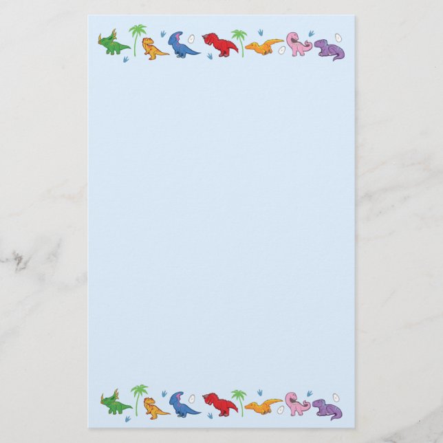 I Liebe-Dinosaurier! (Niedlich) Briefpapier (Vorderseite)