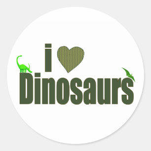 I Liebe-Dinosaurier Runder Aufkleber
