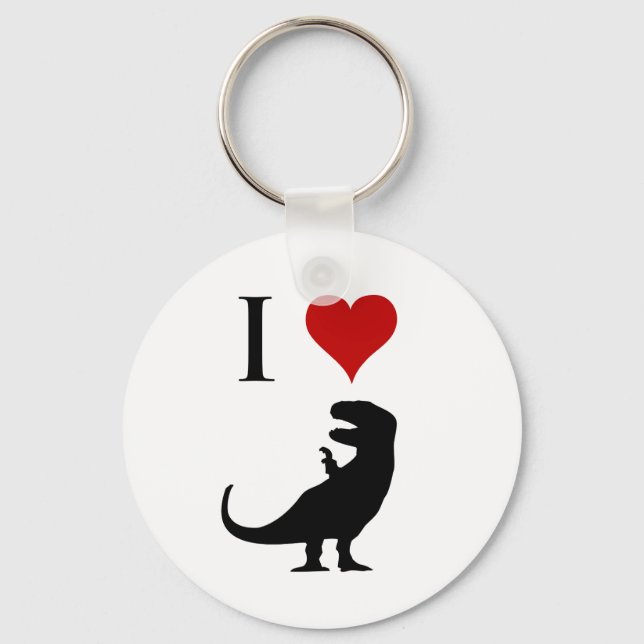 I Liebe Dinosaurier - T-Rex Schlüsselanhänger (Vorderseite)