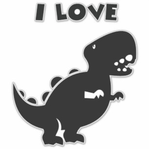 I Liebe Dinosaurier tyrannosaurus rex Silhouette A Aufkleber