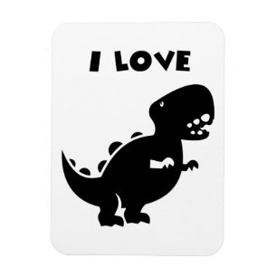 I Liebe Dinosaurier tyrannosaurus rex Silhouette A Magnet