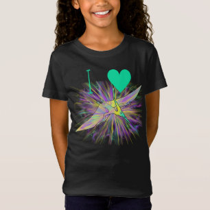 I Liebe-Dinosaurierbunter psychedelischer T-Shirt