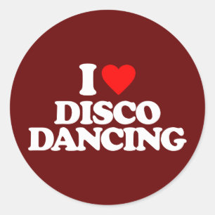 I LIEBE DISCO DANCING RUNDER AUFKLEBER