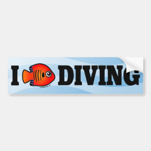 I Liebe Diving Autoaufkleber