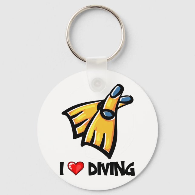 I Liebe Diving Schlüsselanhänger (Vorderseite)