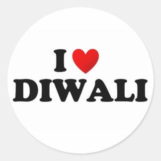 I Liebe Diwali Runder Aufkleber