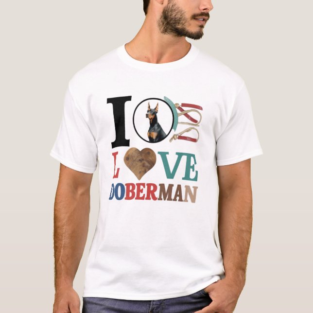 I Liebe Doberman Dog T-Shirt (Vorderseite)