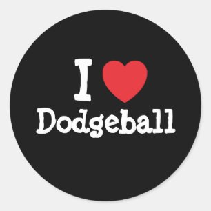 I Liebe Dodgeball herzlich personalisiert Runder Aufkleber