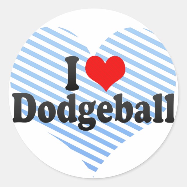 I Liebe Dodgeball Runder Aufkleber (Vorderseite)