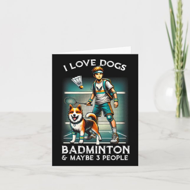 I Liebe Dog Badminton Karte (Vorderseite)