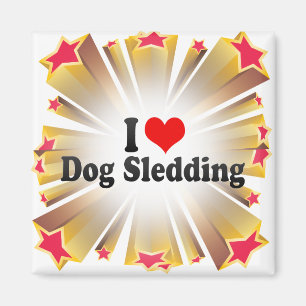 I Liebe Dog Sledings Magnet