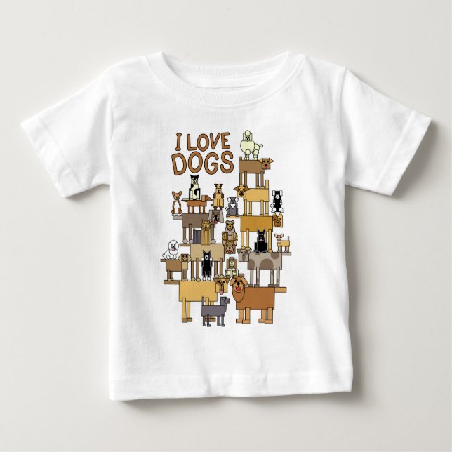 I LIEBE DOGS BABY T-SHIRT (Vorderseite)