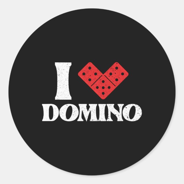 I Liebe Domino Dominospiele Knotens Domino Player Runder Aufkleber (Vorderseite)