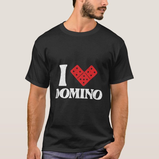 I Liebe Domino Dominospiele Knotens Domino Player T-Shirt (Vorderseite)