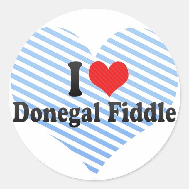 I Liebe Donegal Fiddle Runder Aufkleber (Vorderseite)