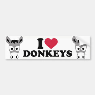 I Liebe Donkeys Autoaufkleber