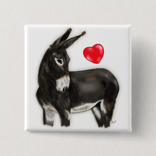 I Liebe Donkeys Demure Donkey Button