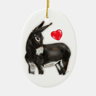 I Liebe Donkeys Demure Donkey Keramik Ornament